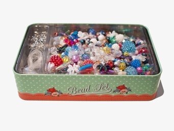 Plåtburk Pärlset från Wu & Wu med färgglada pärlor