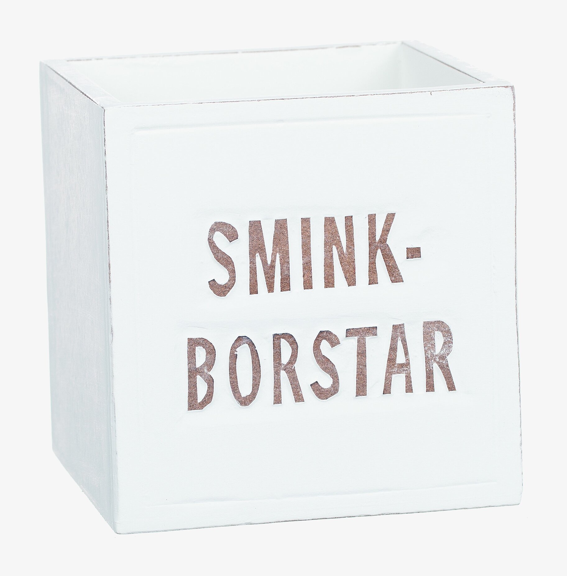 Trälåda Sminkborstar från Different Design i vitmålat trä