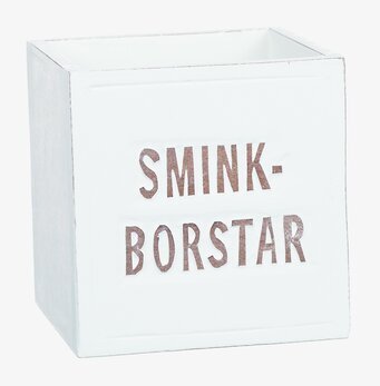 Trälåda Sminkborstar från Different Design i vitmålat trä