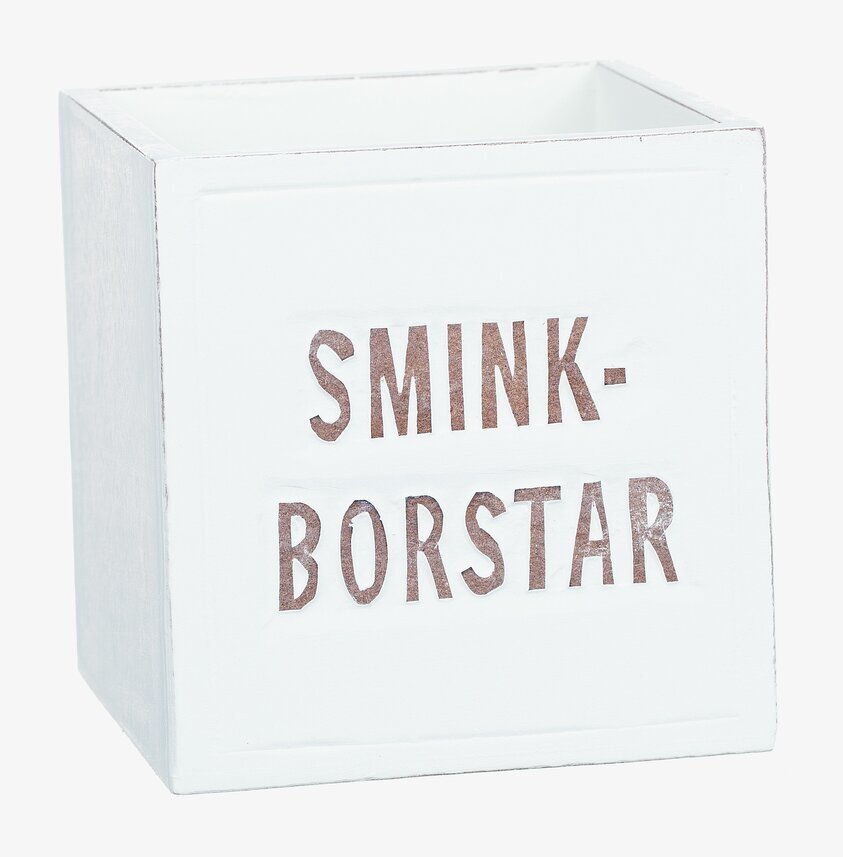 Trälåda Sminkborstar från Different Design i vitmålat trä