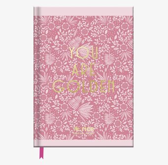 Skrivbok A4 Fern & Flower Print från Rice med rosa omslag