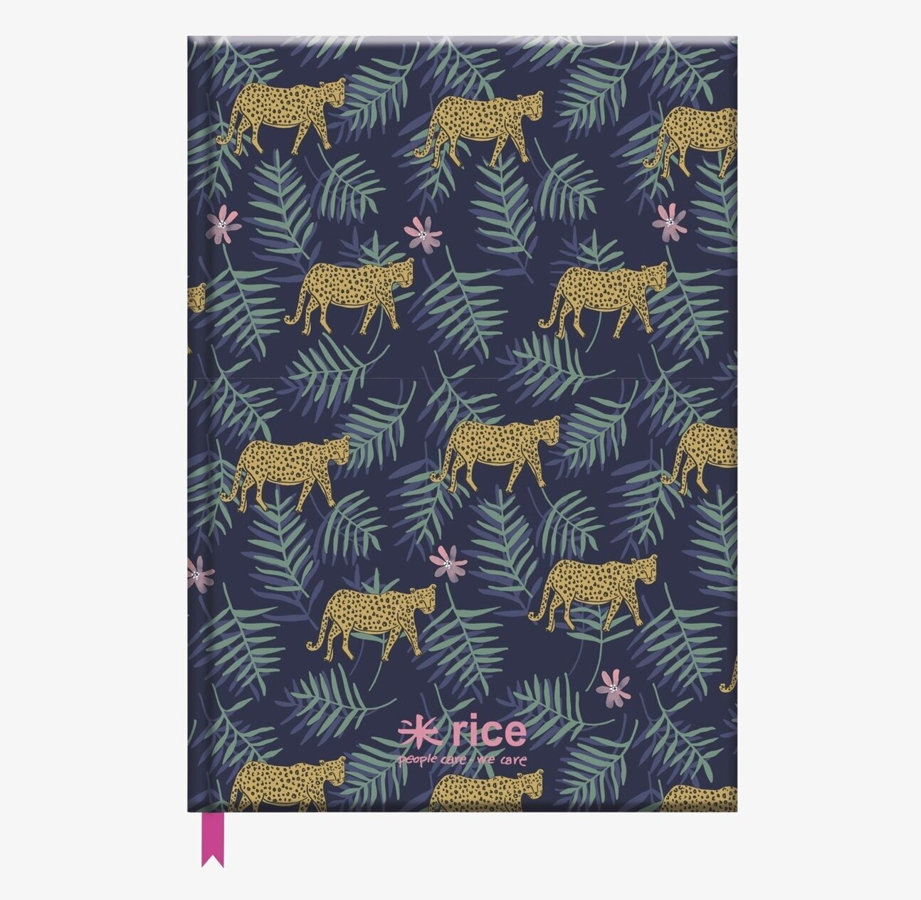 Skrivbok A5 Leopard & Leaves Print från Rice med leopardmönster