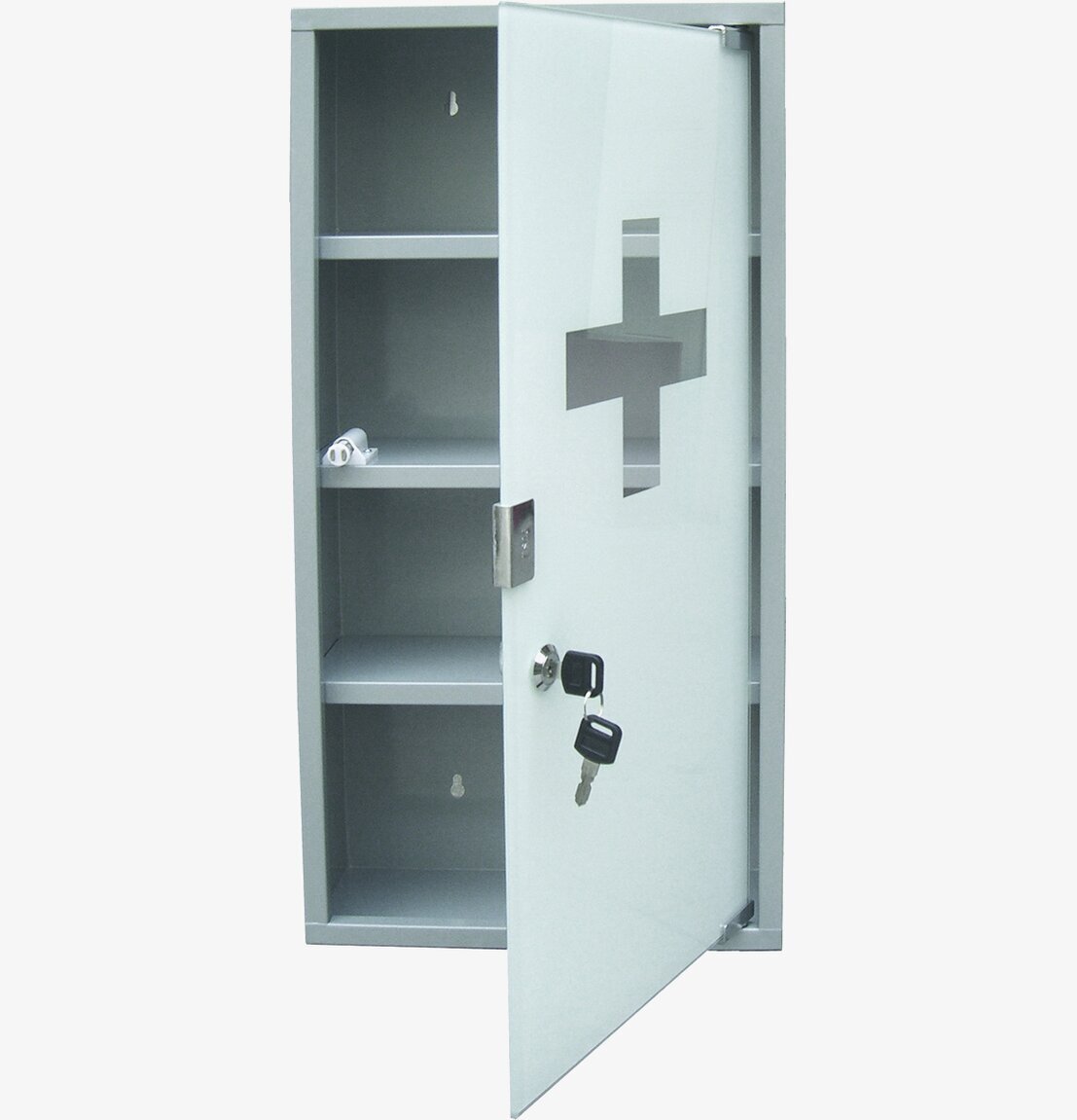Medicinskåp Grå från Demerx med lås och tre hyllplan