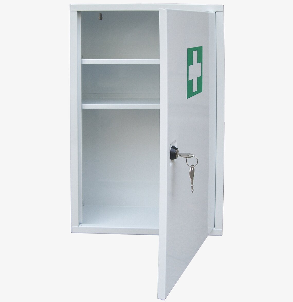 Medicinskåp Vit från Demerx med lås och grön symbol