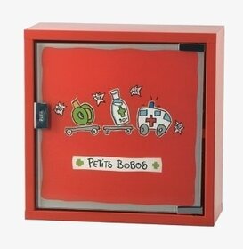 Medicinskåp röd från Derrière la porte med lekfull design