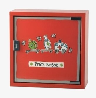 Medicinskåp röd från Derrière la porte med lekfull design