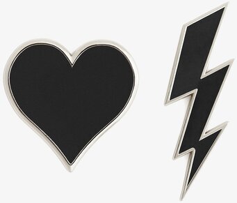 Reflex Pins Silver från Firefly, hjärta och blixt, säkerhet