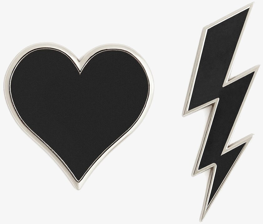 Reflex Pins Silver från Firefly, hjärta och blixt, säkerhet
