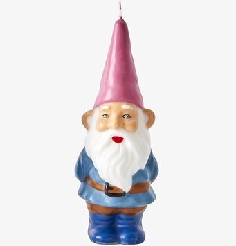 Gnome Candle från Rice med rosa hatt och blå jacka