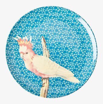 Tallrik Vintage Bird Print Blue Rice Tallrikar Djupa tallrikar (ej skål) Desserttallrikar Assietter Barntallrikar Picknicktallrikar