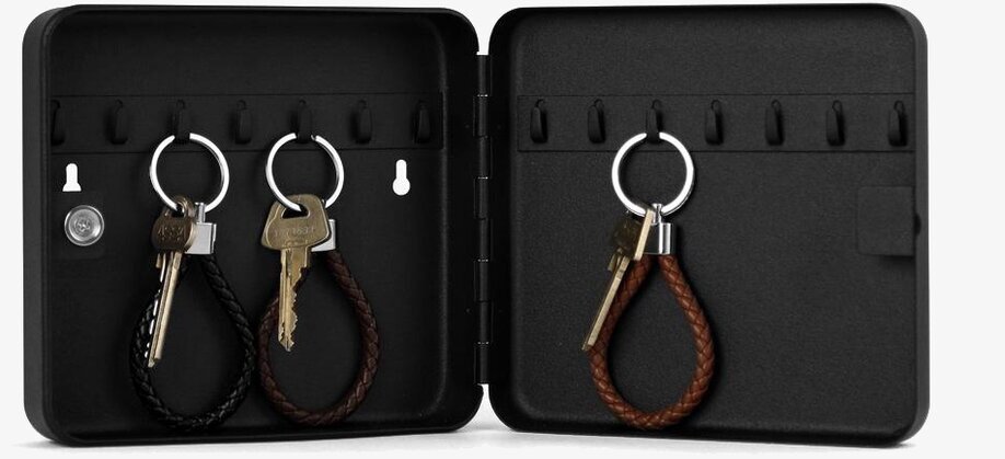 Nyckelskåp Svart från Solstickan med åtta nyckelkrokar