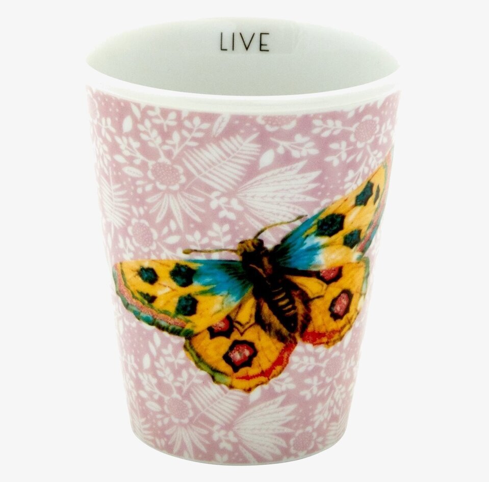 Porslinskopp Dusty Rose Butterfly Print från Rice