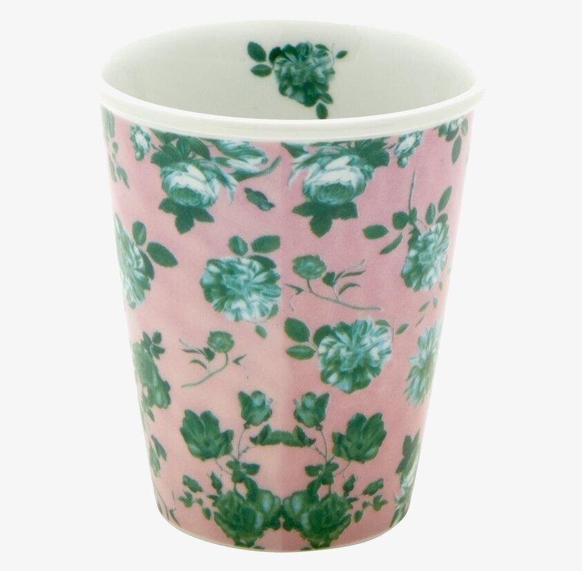 Porslinskopp Green Rose Print från Rice med gröna rosor