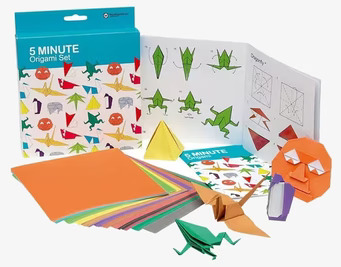 Origami 5 minuters från Worldwide co, färgglad origamisats