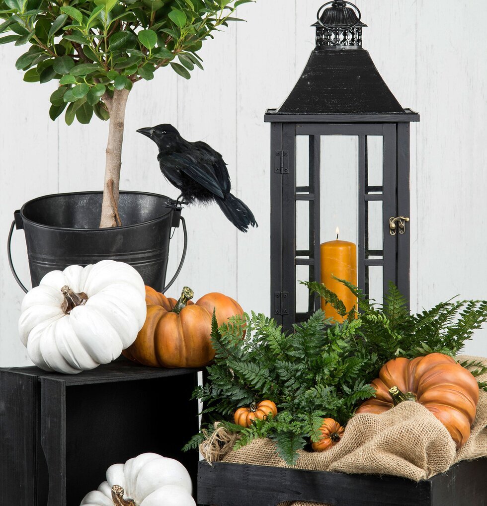 Pumpa Orange Poly från A Lot Decoration i höstarrangemang