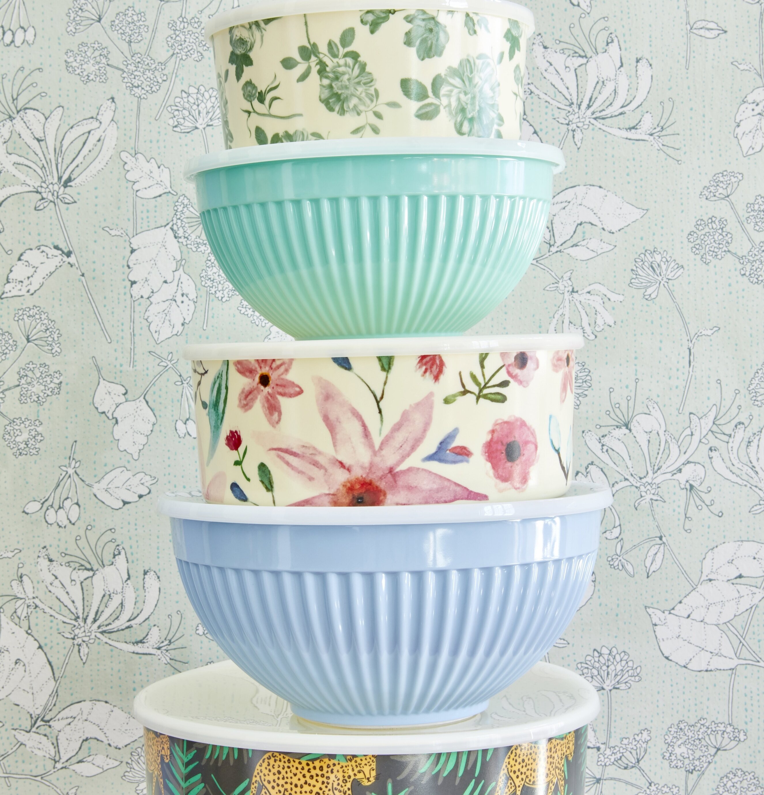 Skålar Melamin 3-Pack från Rice i olika färger och mönster