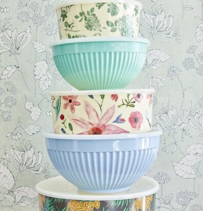 Skålar Melamin 3-Pack från Rice i olika färger och mönster