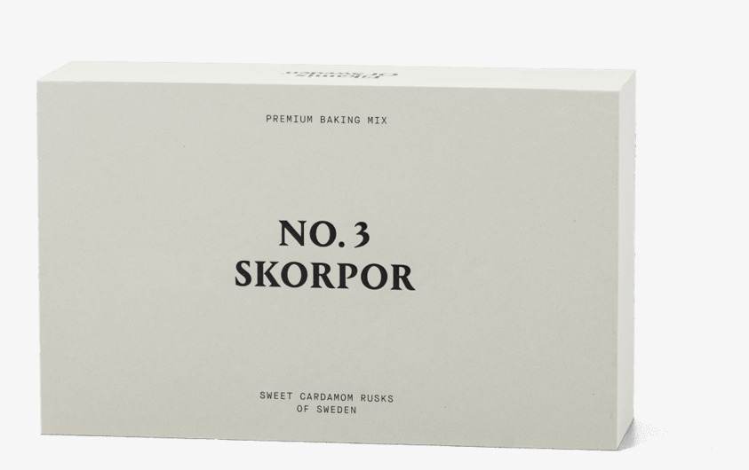 No.3 Skorpor från Fikamix Of Sweden i ljusgrå förpackning