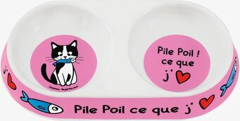 Kattskål Rosa från Derriére la porte med tvådelad design