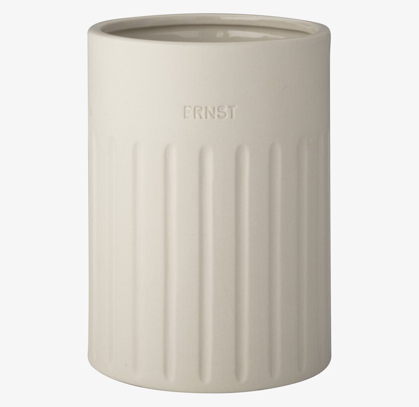 Vas Rand Ernst i keramik med vertikala ränder och matt yta
