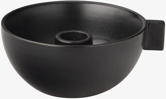 Ljusskål Ø 12 cm från Ernst i svart metall med handtag