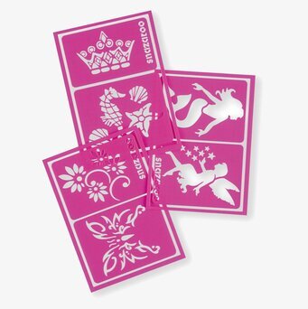 Bild av schabloner med kreativa och fantasifulla motiv