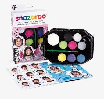 Bild av ansiktsmålningsset med livfulla färger