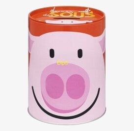 Bild av färgglad sparbössa i form av en charmig gris