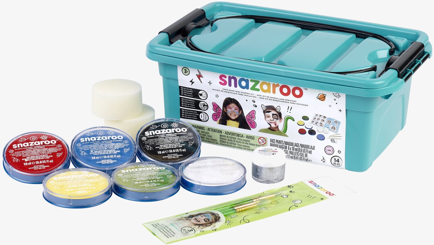 Ansiktsfärg Proffspaket 1 från Snazaroo med alla tillbehör