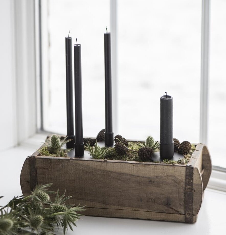 Murstensform - Enkel från IB Laursen med ljus och mossa