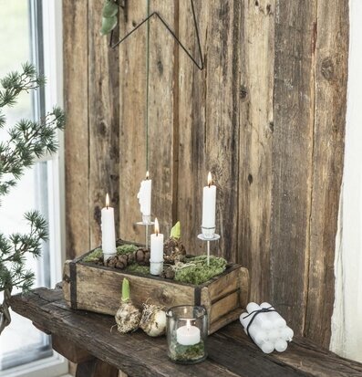 Murstensform - Enkel från IB Laursen med tända ljus