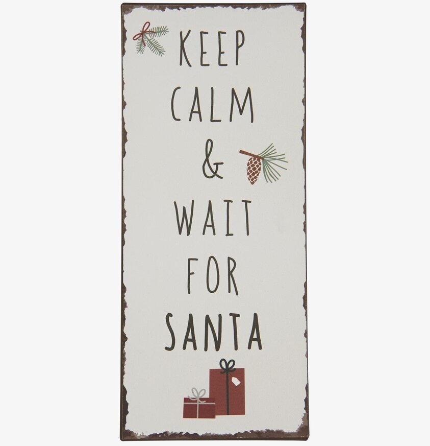 Metallskylt - Keep Calm & wait for Santa från IB Laursen