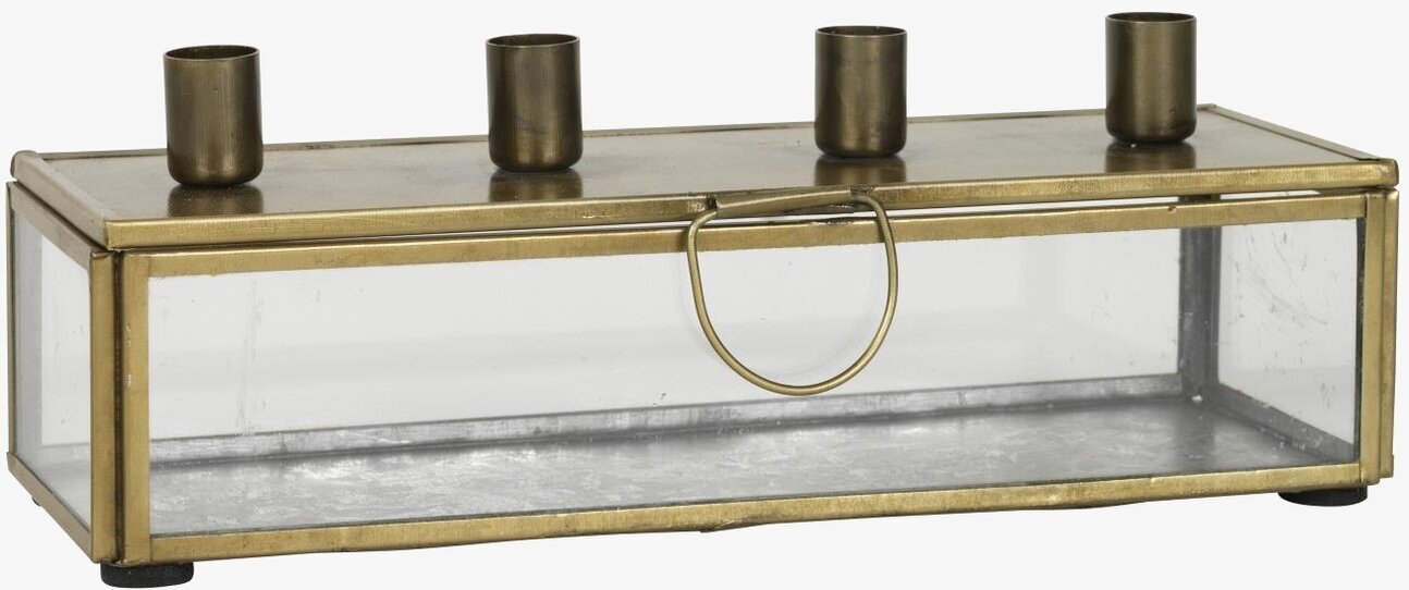 Adventsljusstake Mässing från IB Laursen med glas och mässing