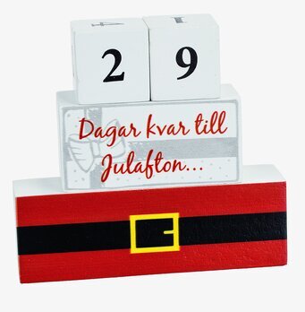 Kalender Trä Jul från Different Design med tomtens bälte