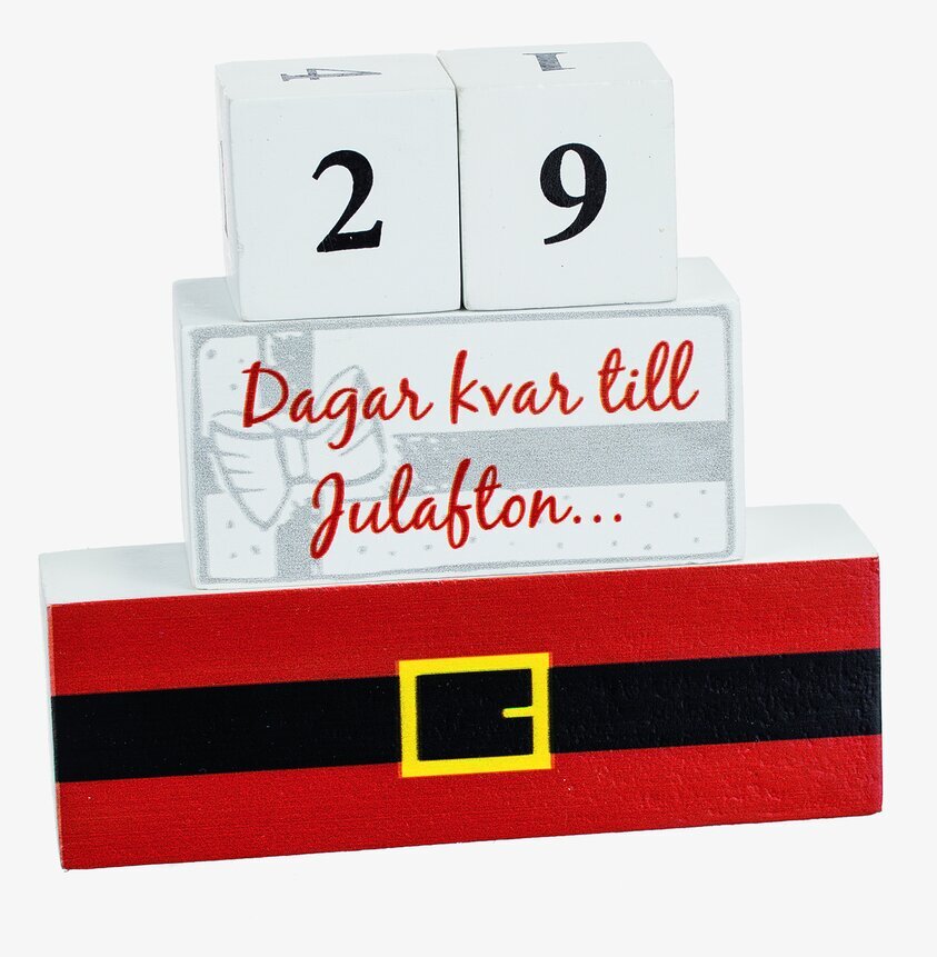 Kalender Trä Jul från Different Design med tomtens bälte