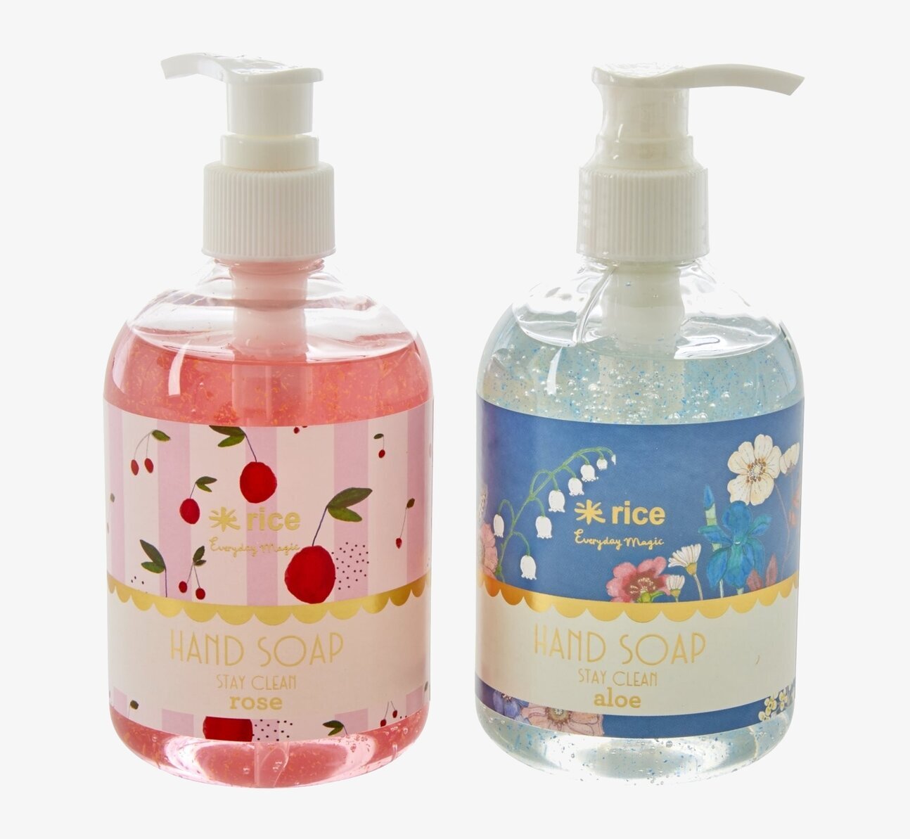 Handtvål Aloe Scent från Rice i genomskinlig plastflaska