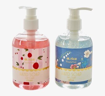 Handtvål Aloe Scent från Rice i genomskinlig plastflaska