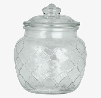 Glasburk Lisa Liten från Strömshaga med hexagonmönster