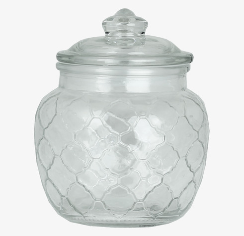 Glasburk Lisa Liten från Strömshaga med hexagonmönster