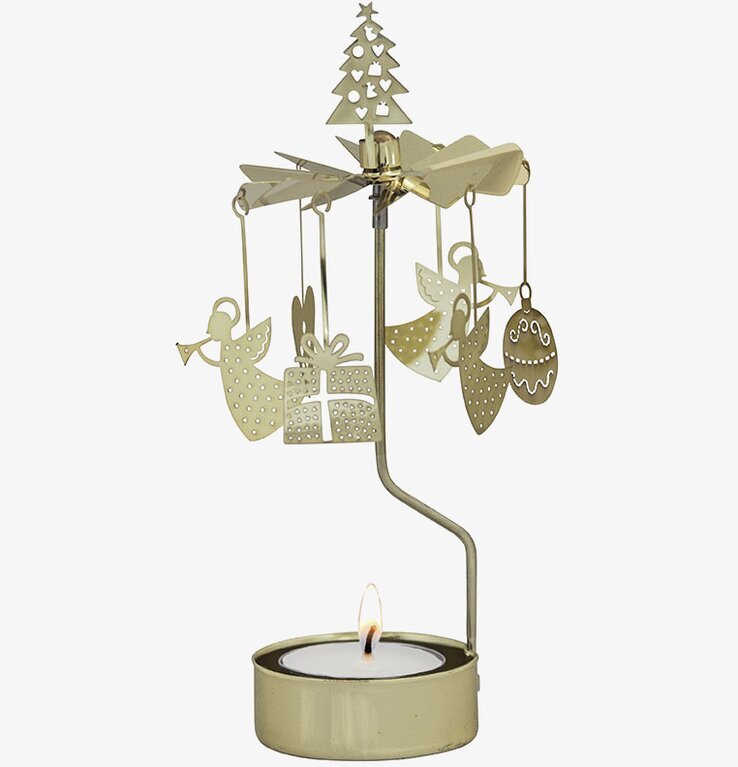 Änglaspel Juldeco Guld från Pluto Produkter roterar