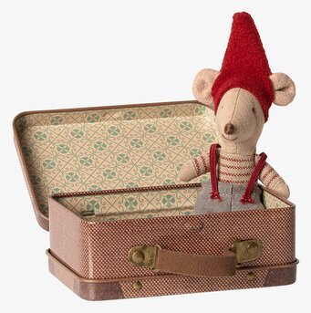 Christmas Mouse In Suitcase från Maileg med vintagekänsla