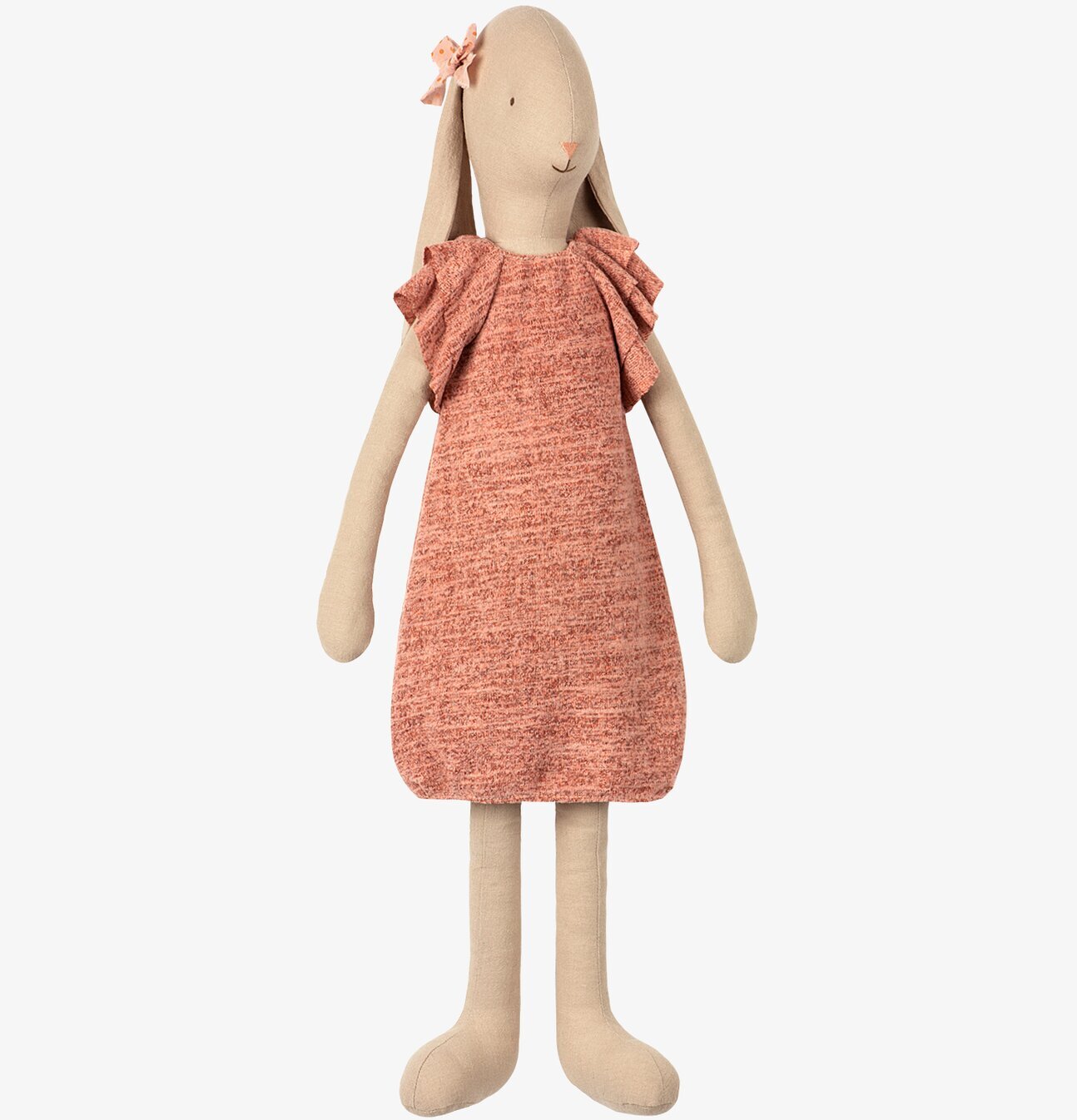 Bunny Knitted Dress Pink från Maileg i rosa stickad klänning