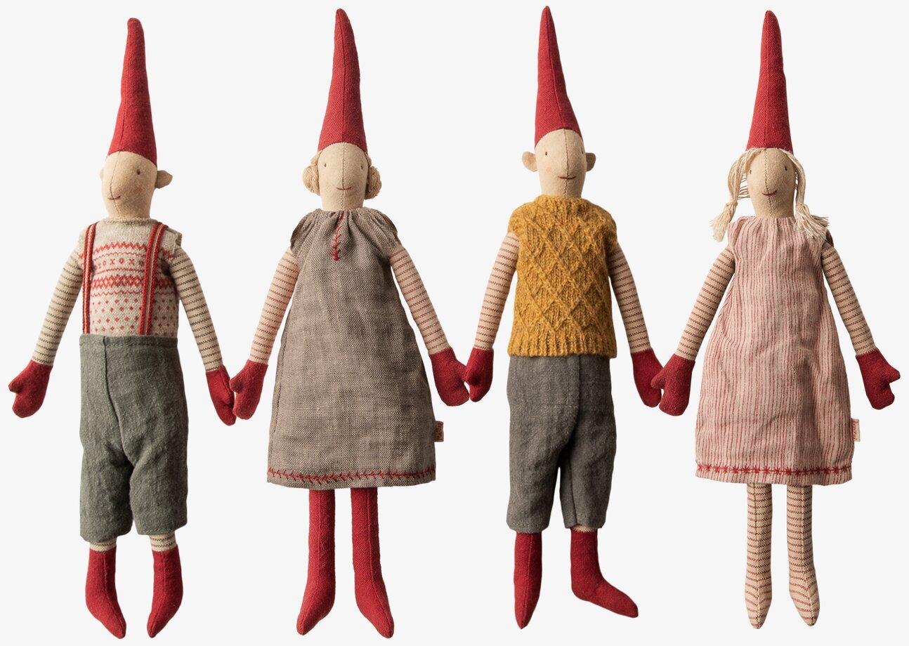 Tomtenissa Mini Pixy från Maileg i traditionella julkläder