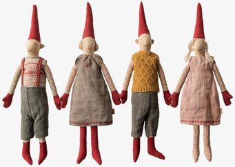 Tomtenissa Mini Pixy från Maileg i traditionella julkläder