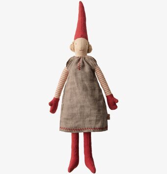 Tomtenissa Mini Pixy från Maileg i traditionell julstil