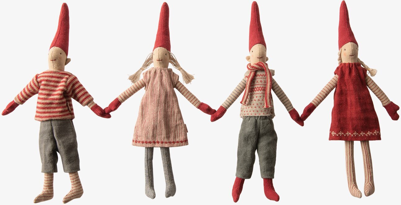 Tomtenisse Mini Pixy Magnet från Maileg i julfärger