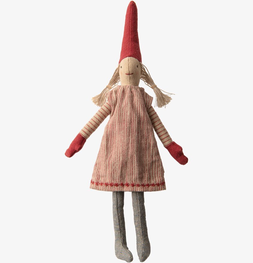 Tomtenissa Mini Pixy Magnet från Maileg med röd toppluva