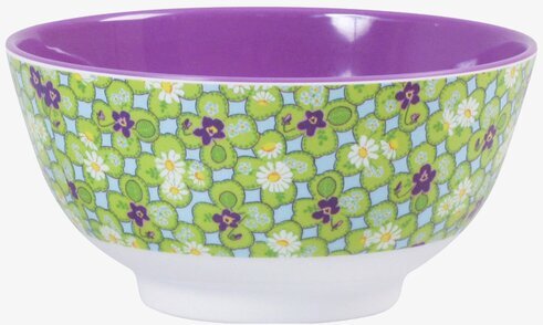 Skål Melamin Clover från Rice med färgglatt blommönster
