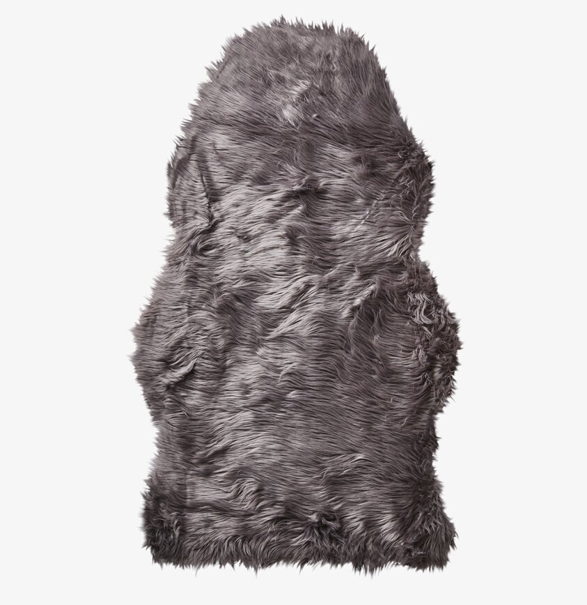 Konstgjord Lammfäll Grå Large från Affari i en vit miljö