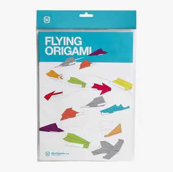 Origami Flygplan från Worldwide co med färgglada pappersark